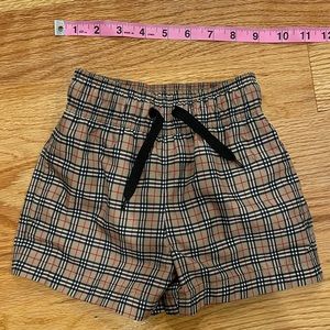 Boy’s Burberry Kameron Mini Check Swim Trunks - size 3Y